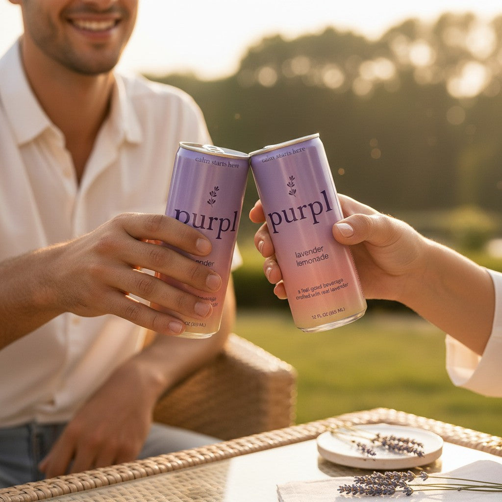 Purpl Lavender Lemonade cans