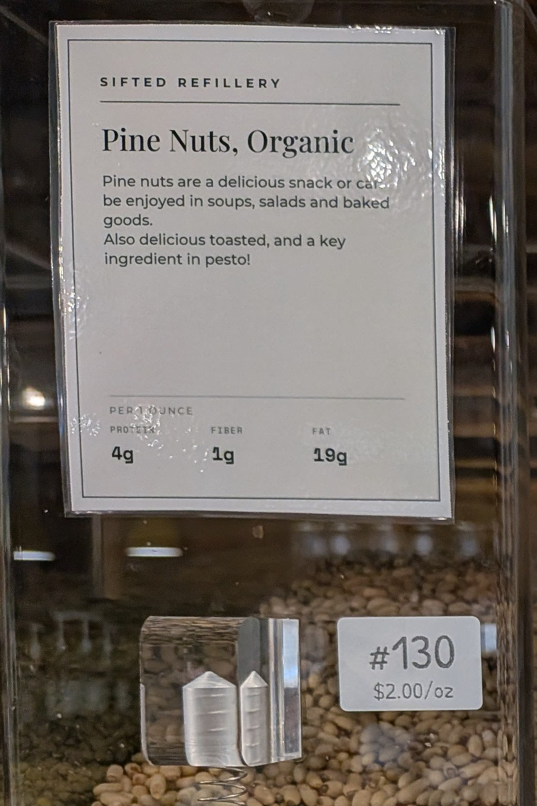 Pine Nuts, Organic in the Sifted Refillery bulk bin