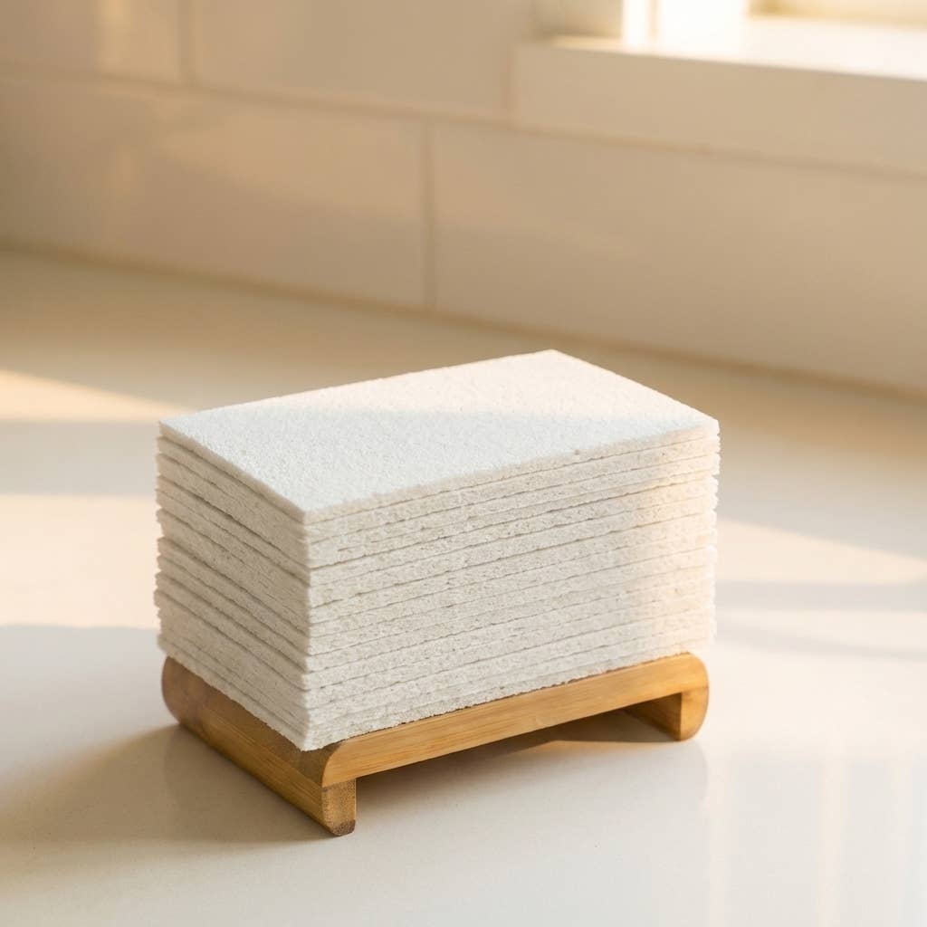 Bamboo Switch compostable cellulose kitchen sponge, white