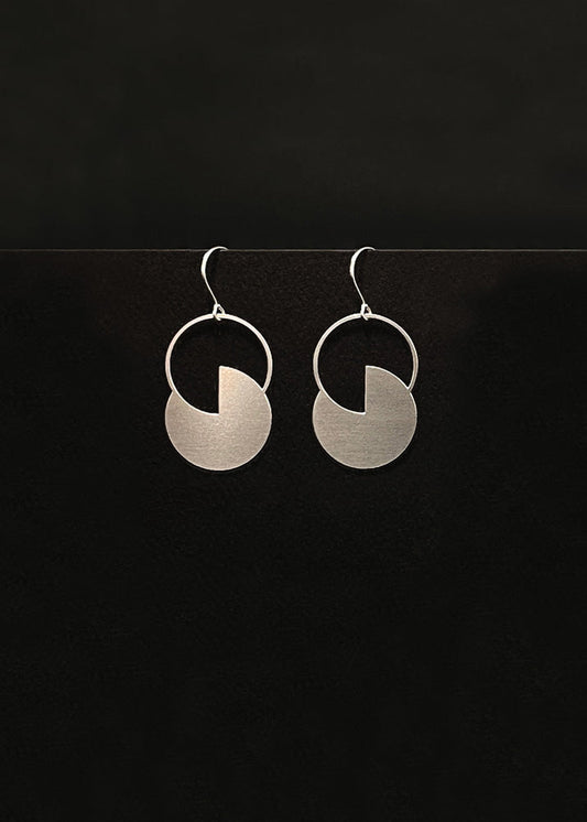 Angular Moment Eclipse Drop Earrings, stainless steel