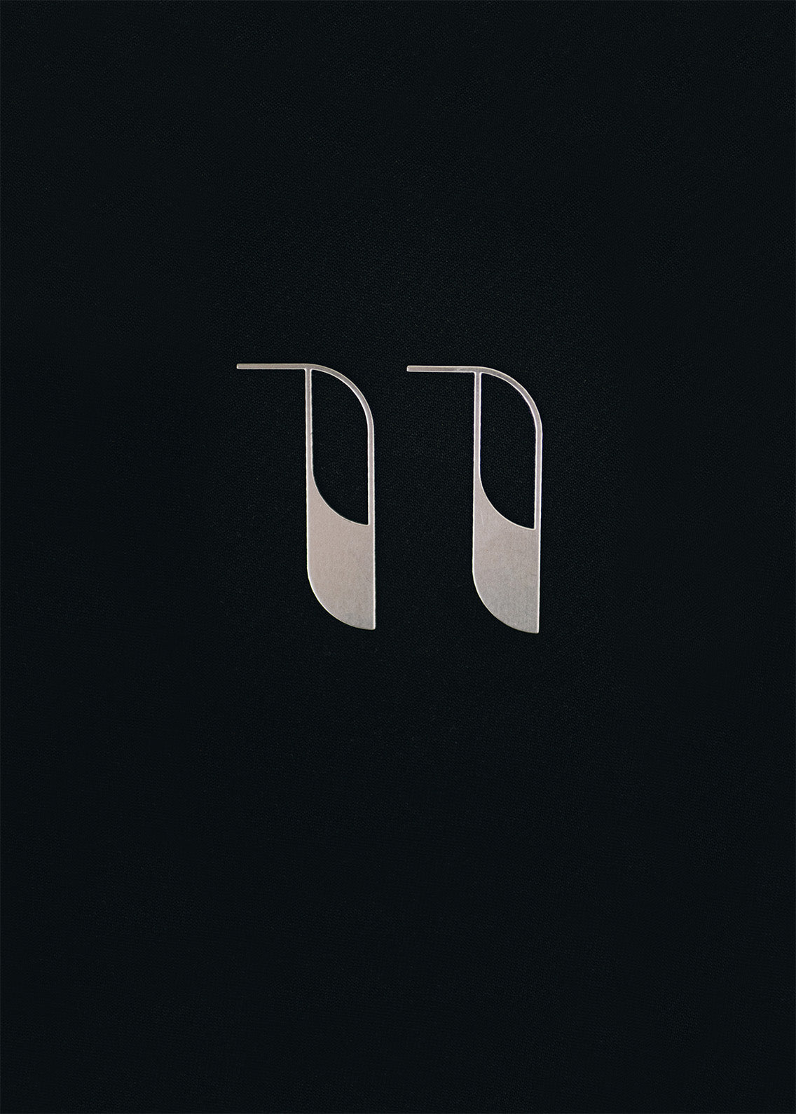 Angular Moment Peapod Earrings, brushed stainless steel