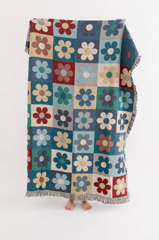 Throw Blanket, Floral Patchwork, Good Merchant Co