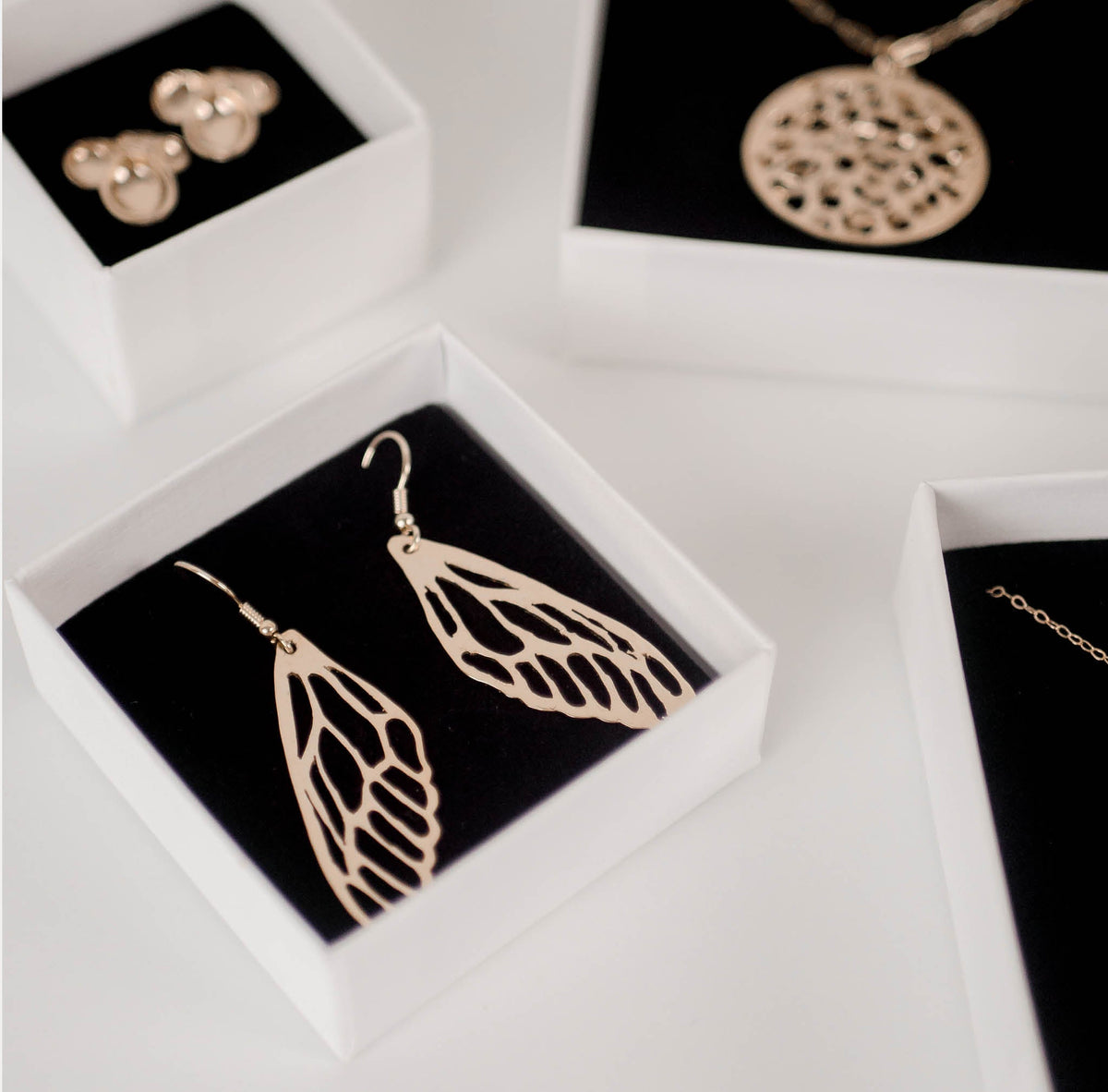 Gold Plated Dragonfly Wing Dangle Earrings, Krista Knickerbocker Designs