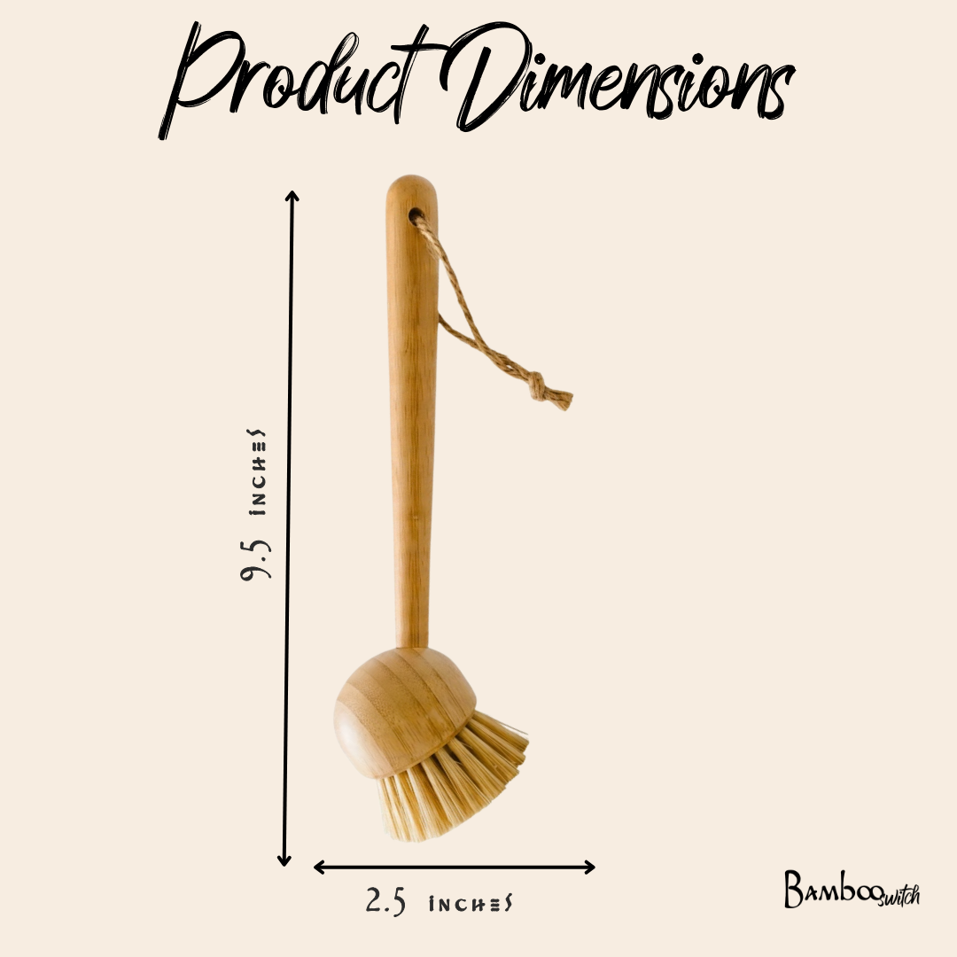 Bamboo dish scrubber