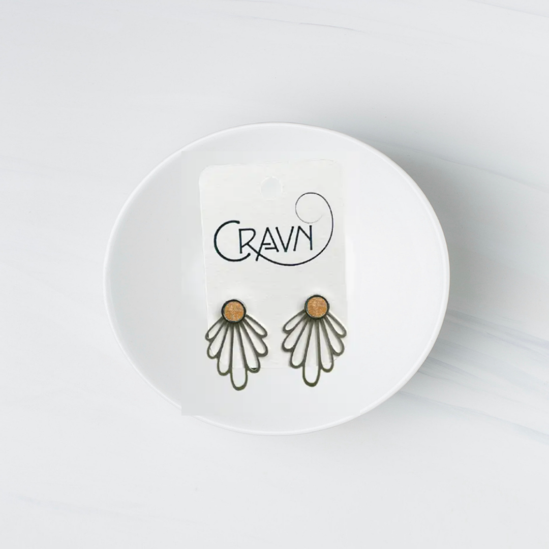Earrings, Interchangeable Studs, Silver Large Flowers, Cravn Jewelry