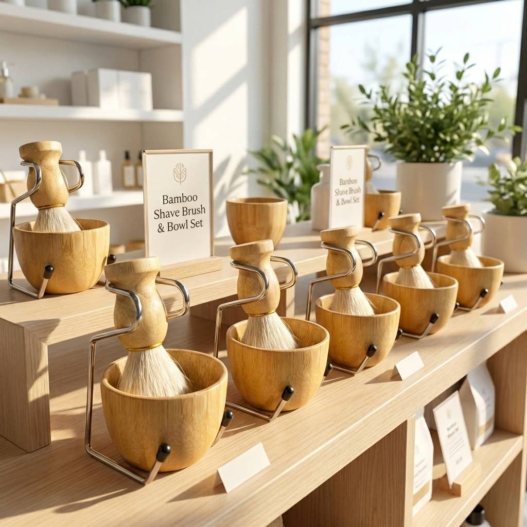 Shaving brush and stand set