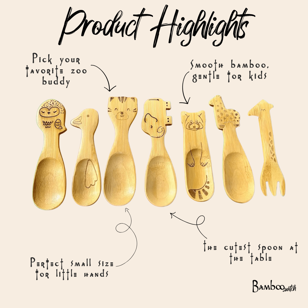 Bamboo kids utensils