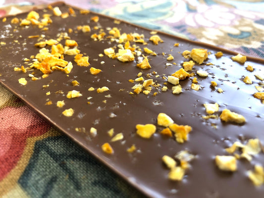 38% Organic Milk Chocolate Bar w/ Orange & Alaskan Sea Salt