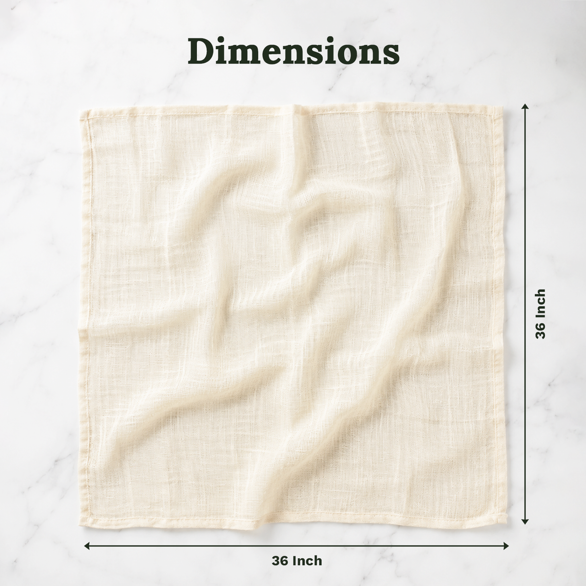Cheesecloth, Reusable Organic Cotton (36" x 36"), Organic Cotton Mart