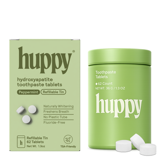 Toothpaste Tablets, Peppermint, Fluoride-Free (Jar), Huppy