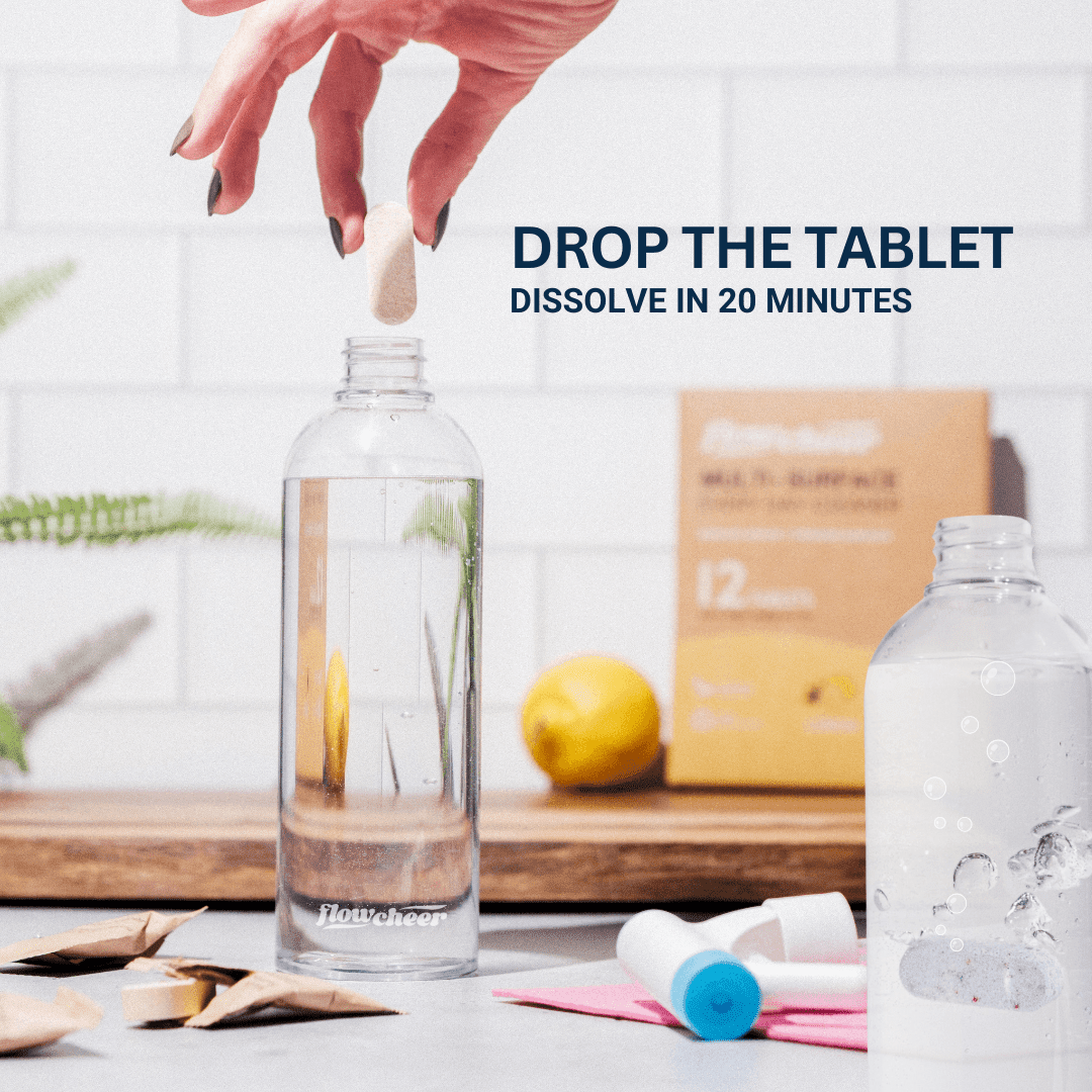 Multi-Surface Cleaner Tablets, Lemon, Flowcheer