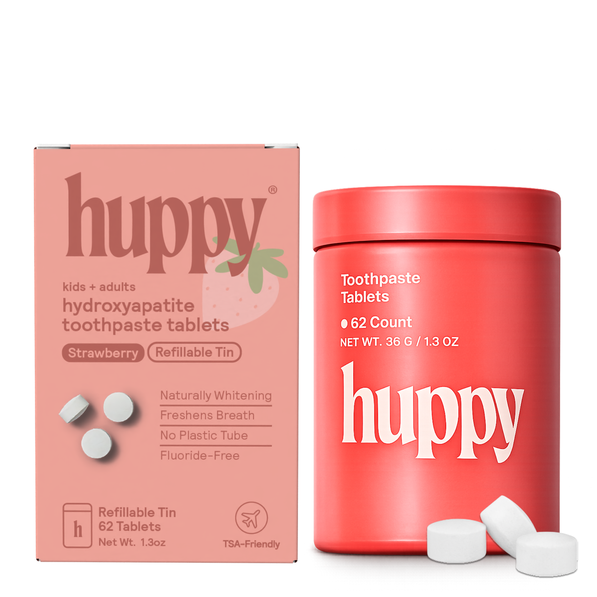 Toothpaste Tablets, Kids Strawberry (Jar), Huppy