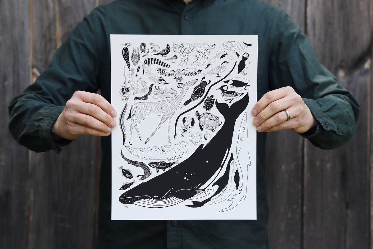 Screen Print, New England Animals, As Little Cooking as Possible