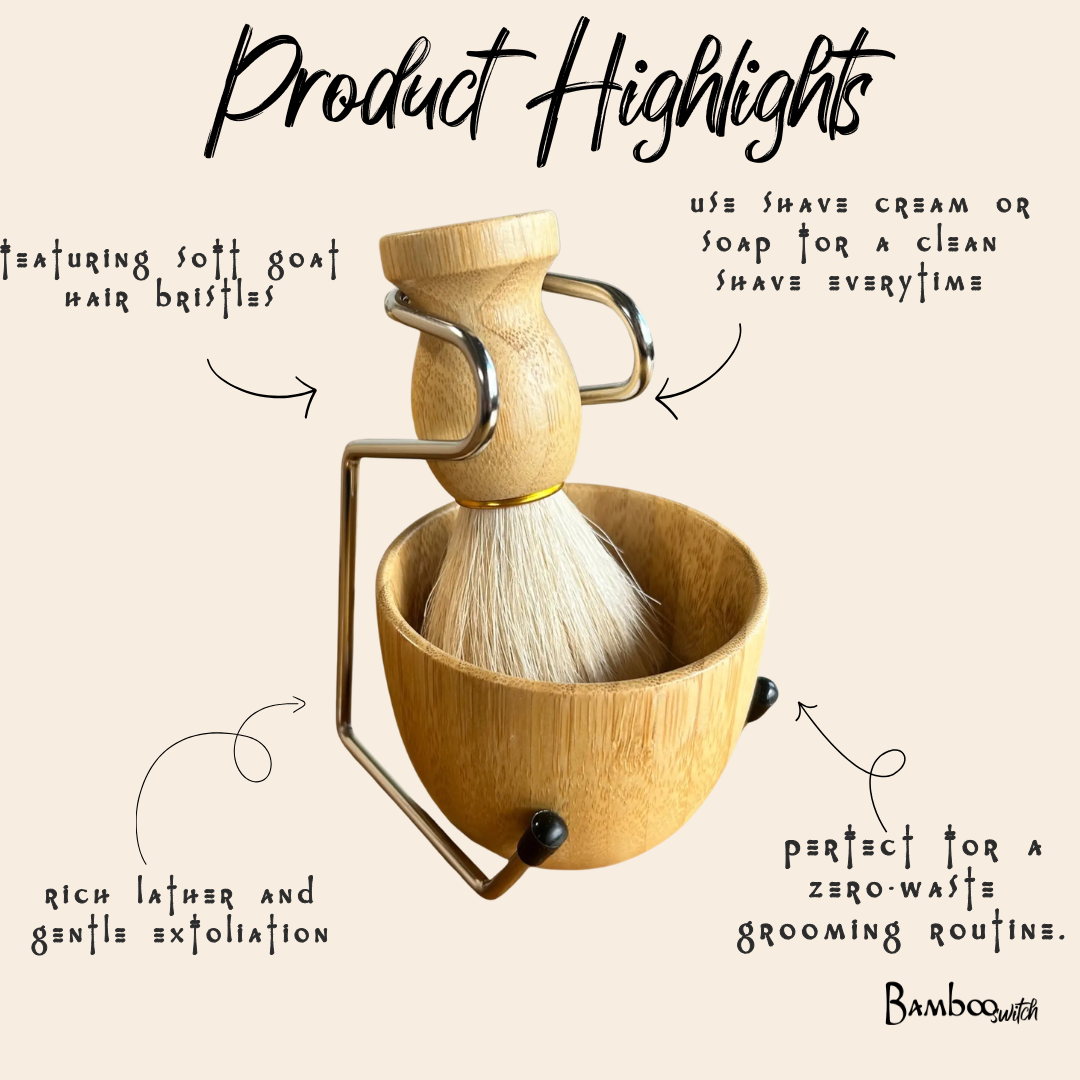 Shaving brush and stand set