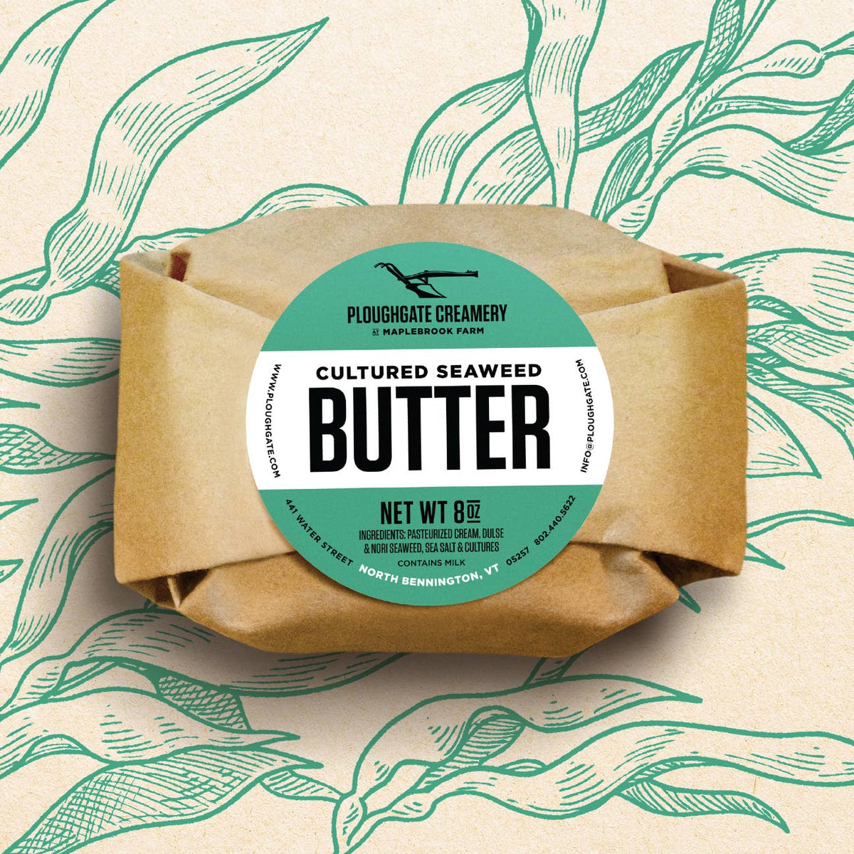 Cultured Butter, Seaweed (8 oz), Ploughgate Creamery