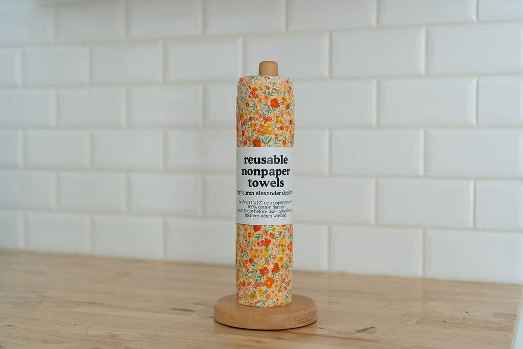 Reusable Paper Towels, Retro Meadow, Lauren Alexander Designs