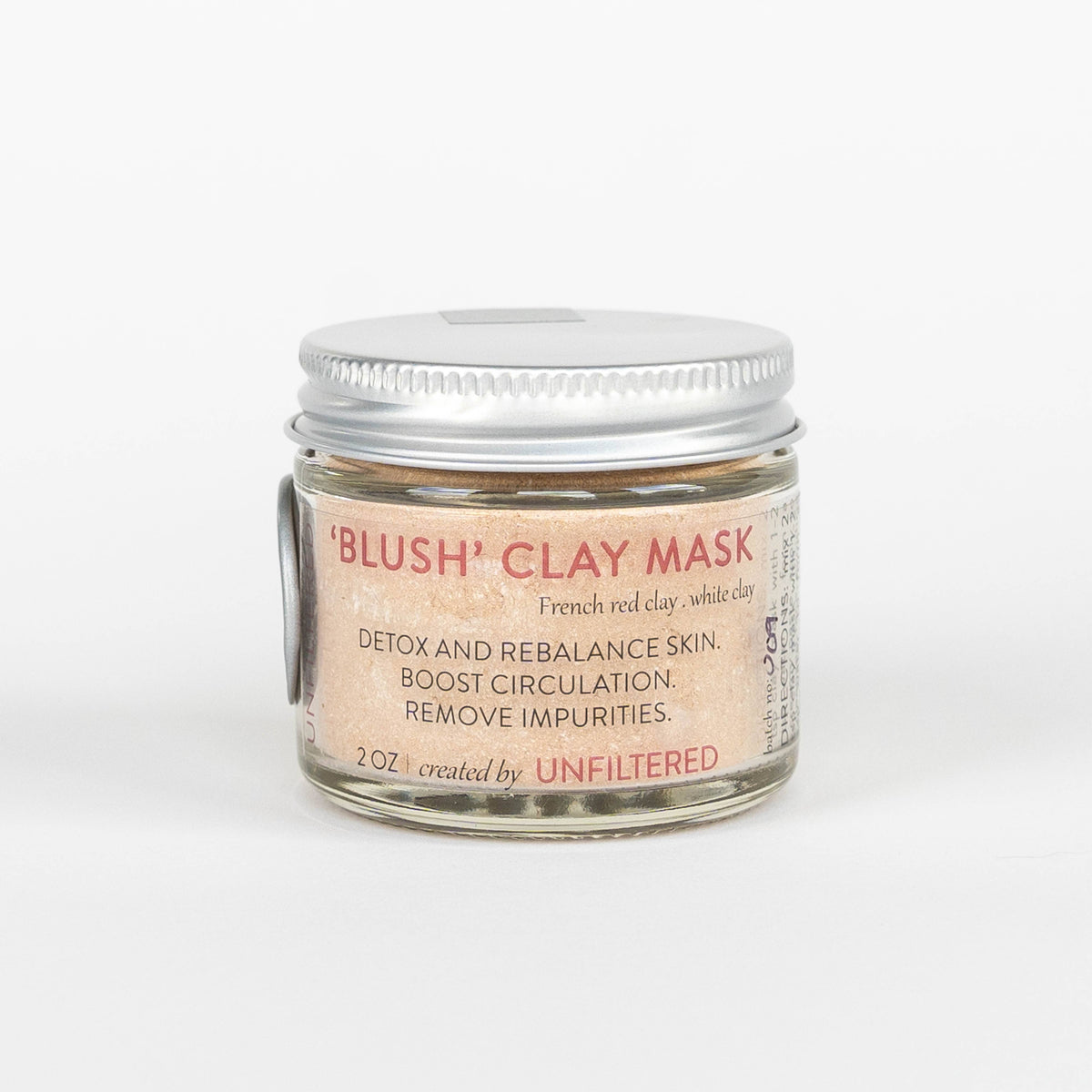 Clay Face Mask, Blush, Unfiltered Skin Care