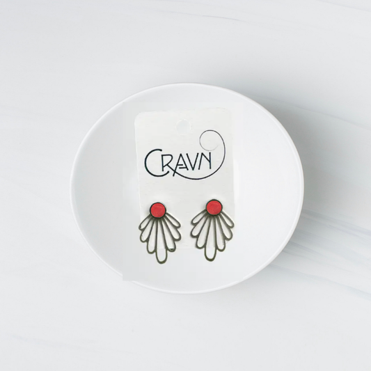 Earrings, Interchangeable Studs, Silver Large Flowers, Cravn Jewelry