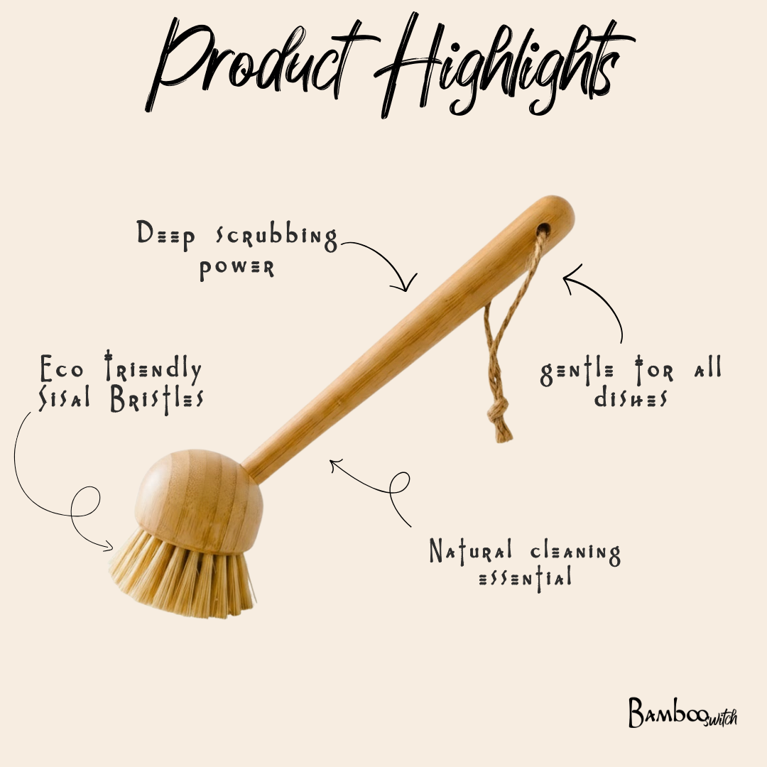 Bamboo dish scrubber