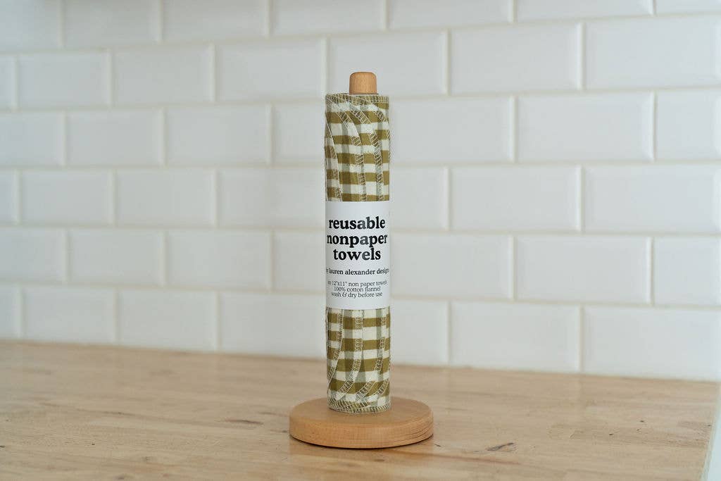 Reusable Paper Towels, Green Gingham, Lauren Alexander Designs