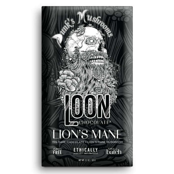 Chocolate Bar, Lion's Mane Dark, Loon Chocolate