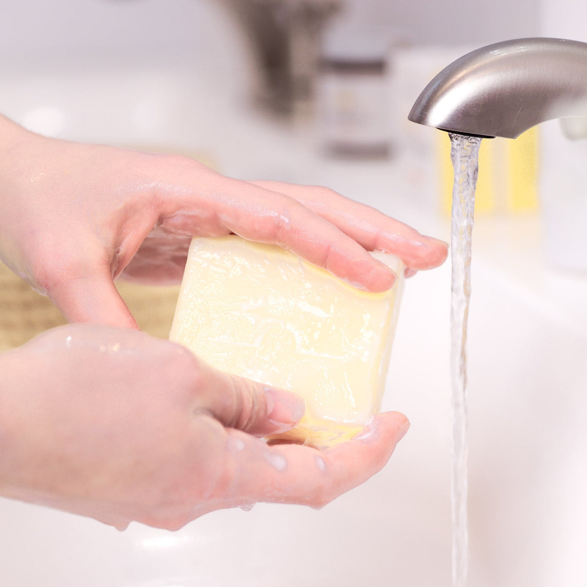 Washing with tallow soap
