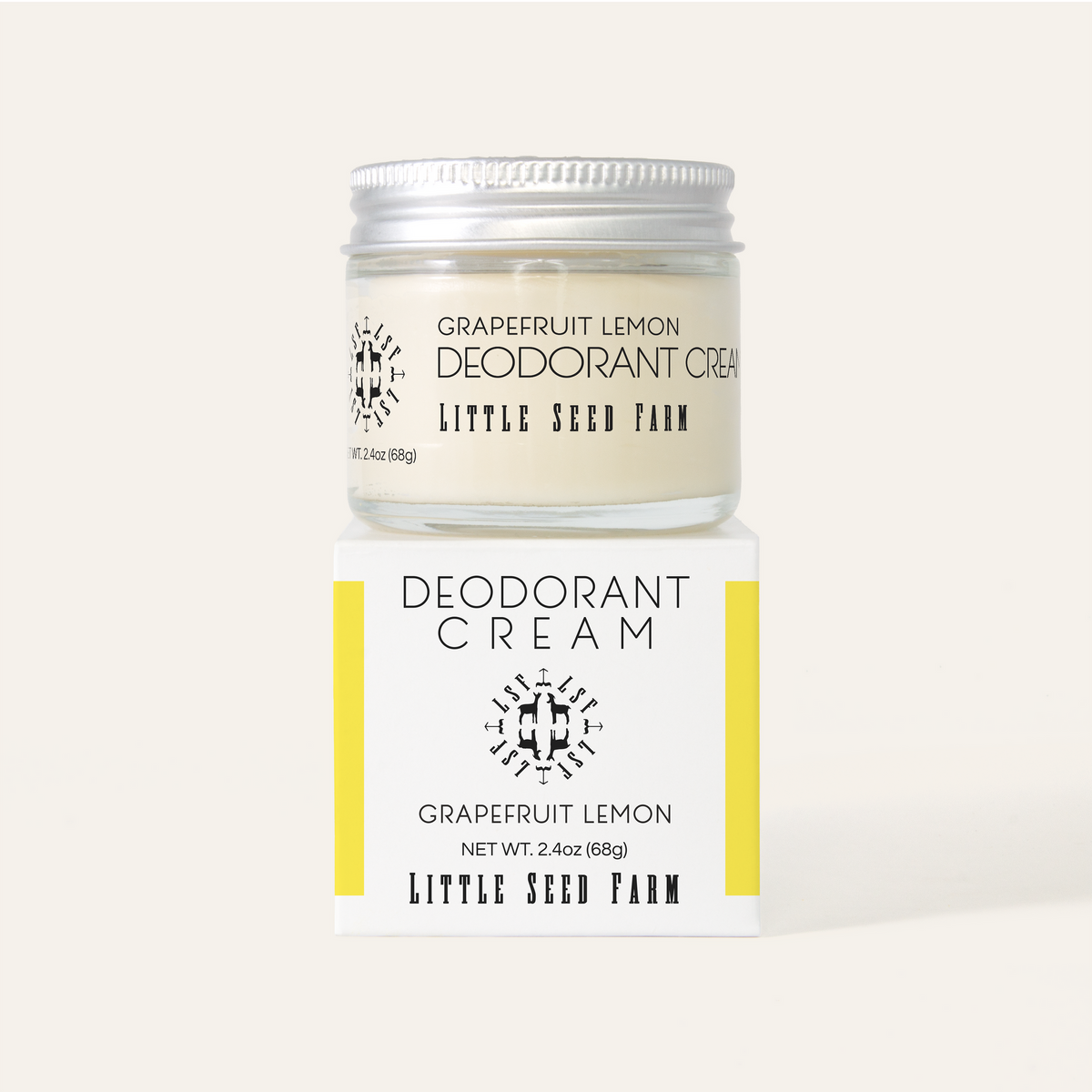 Little Seed Farm Grapefruit Lemon Deodorant Cream jar and box