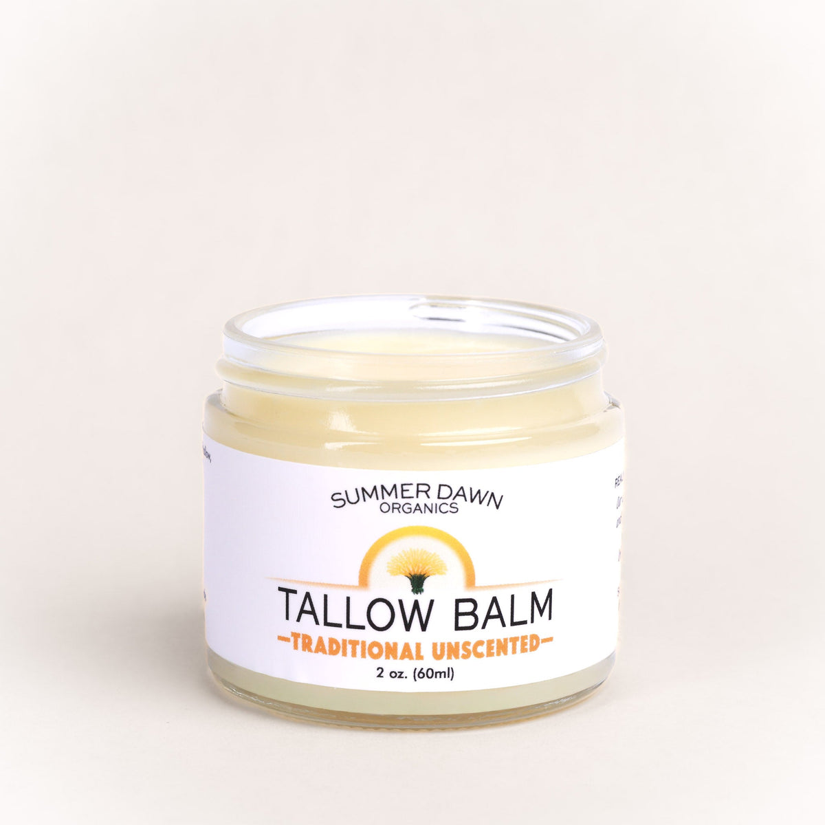 Summer Dawn Organics unscented tallow balm, 2 oz