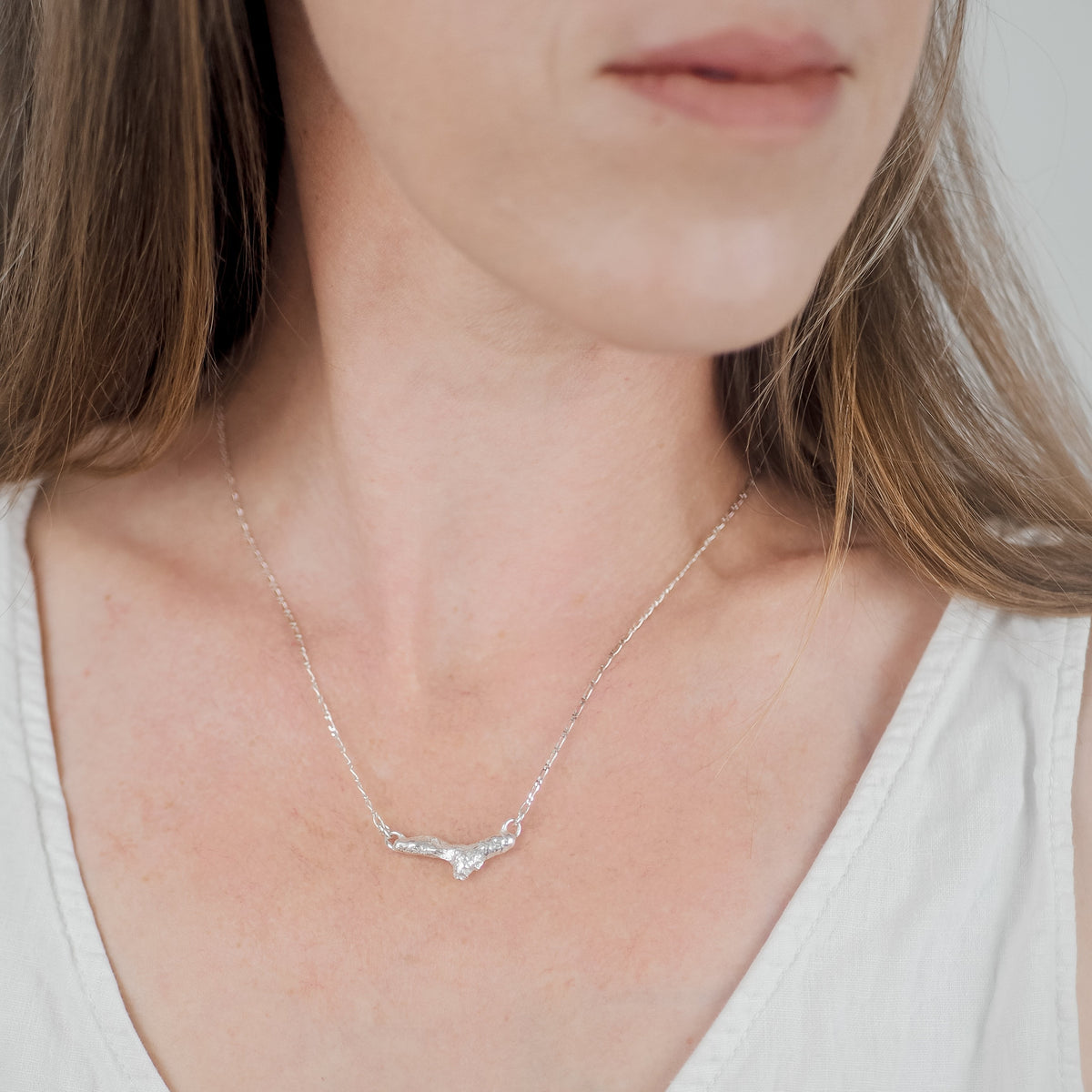 Pathfinder Stick Necklace in sterling silver, Krista Knickerbocker Designs