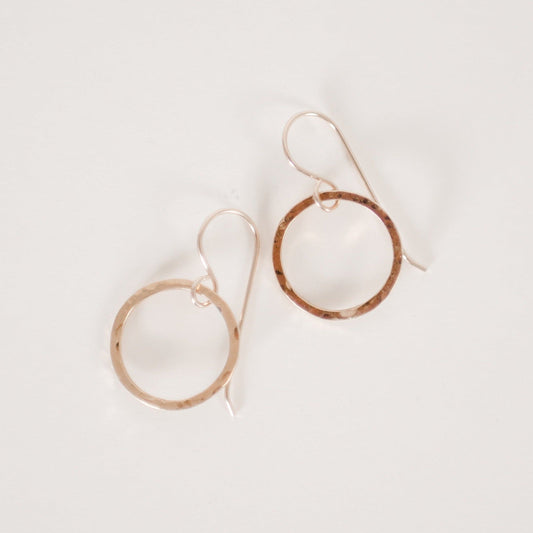 Hammered Circle Dangle Earrings, Krista Knickerbocker Designs