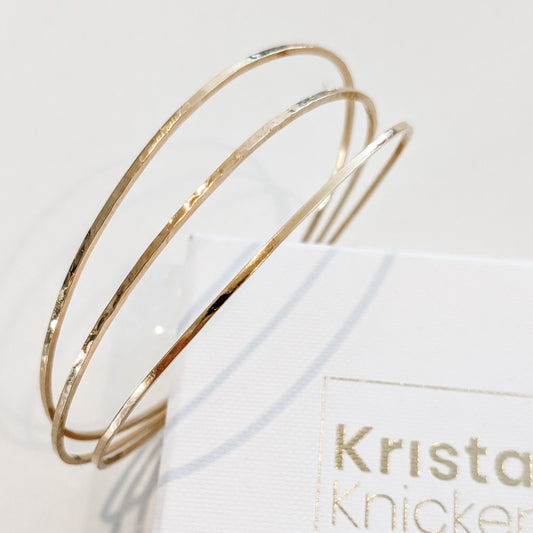 Hammered Bangles in 14k gold vermeil, Krista Knickerbocker Designs