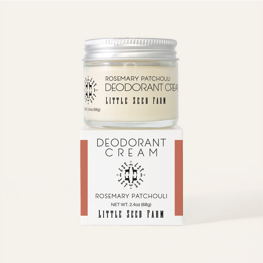 Little Seed Farm Rosemary Patchouli Deodorant Cream jar and box