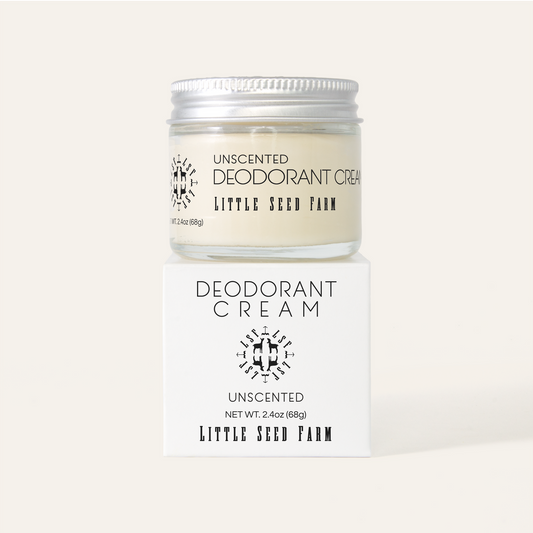 Little Seed Farm Unscented Deodorant Cream jar and box