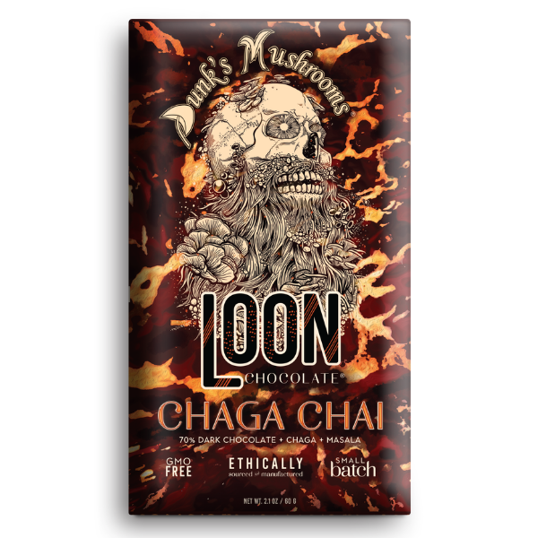 Chocolate Bar, Chaga Chai Dark, Loon Chocolate