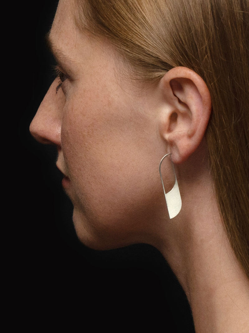 Peapod Earrings, worn