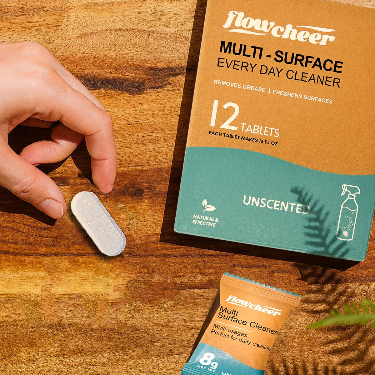 Multi-Surface Cleaner Tablets, Free & Clear (12-Pack), Flowcheer