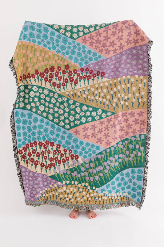 Throw Blanket, Flower Fields, Good Merchant Co