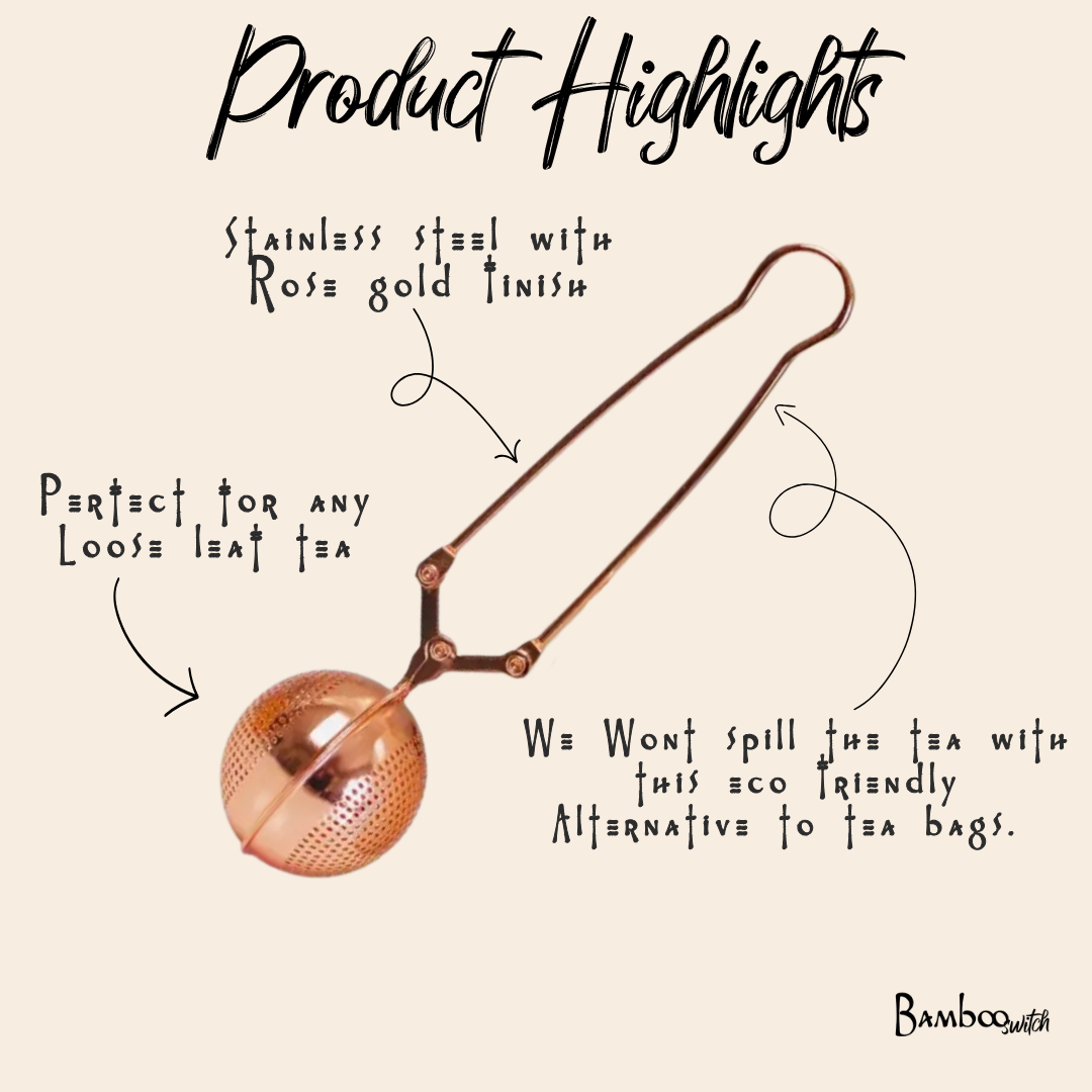 Rose gold tea strainer