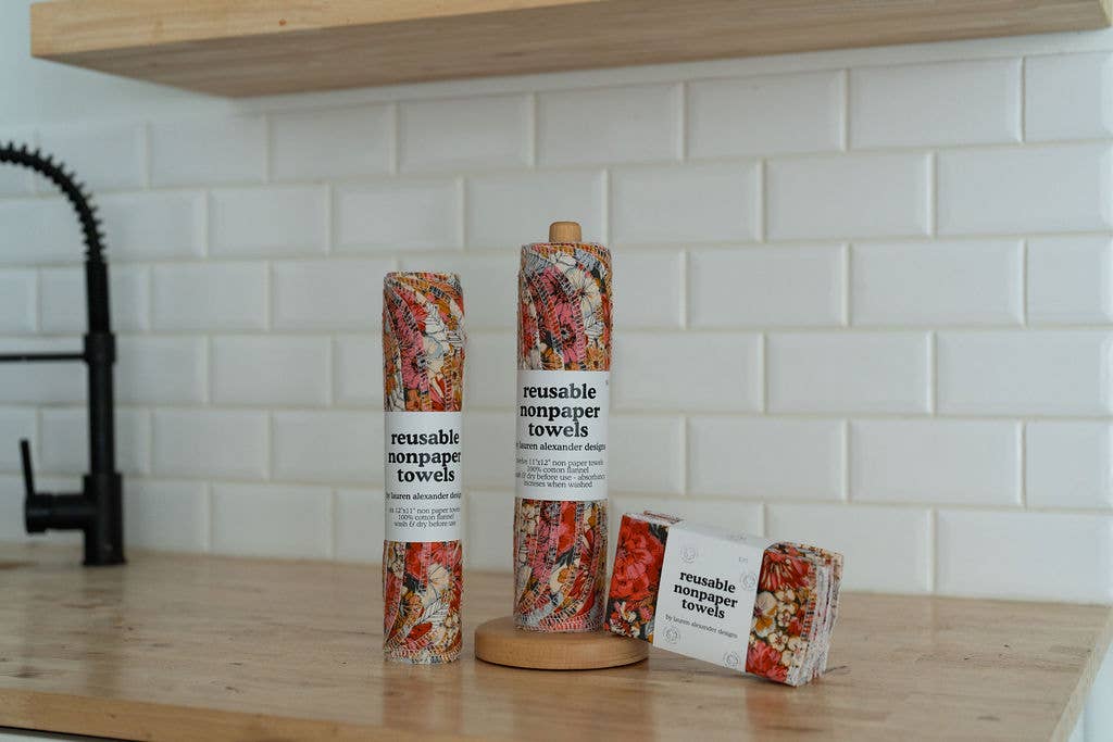 Reusable Paper Towels, Floral Haven, Lauren Alexander Designs