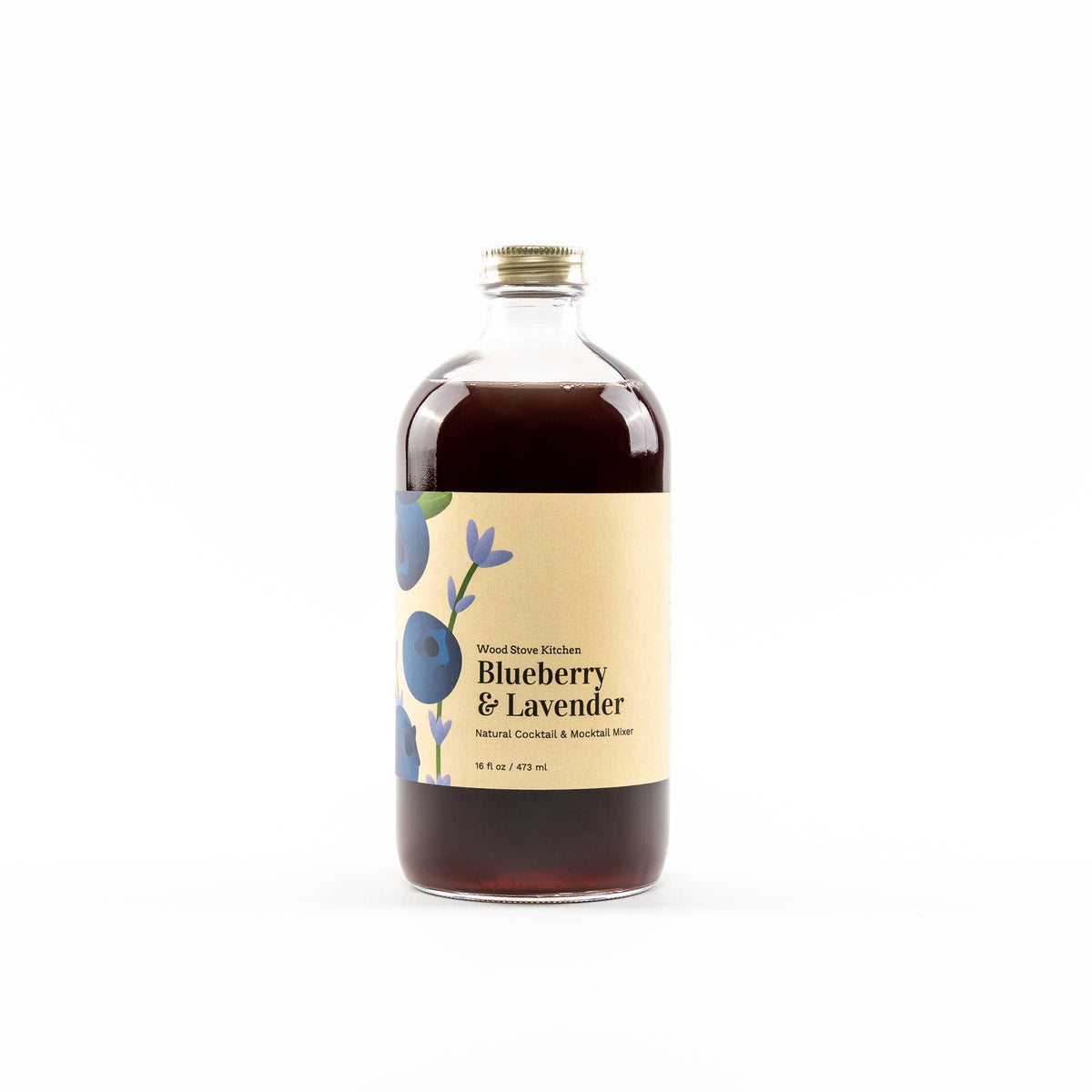 Wood Stove Kitchen Blueberry & Lavender cocktail and mocktail mixer, 16 fl oz