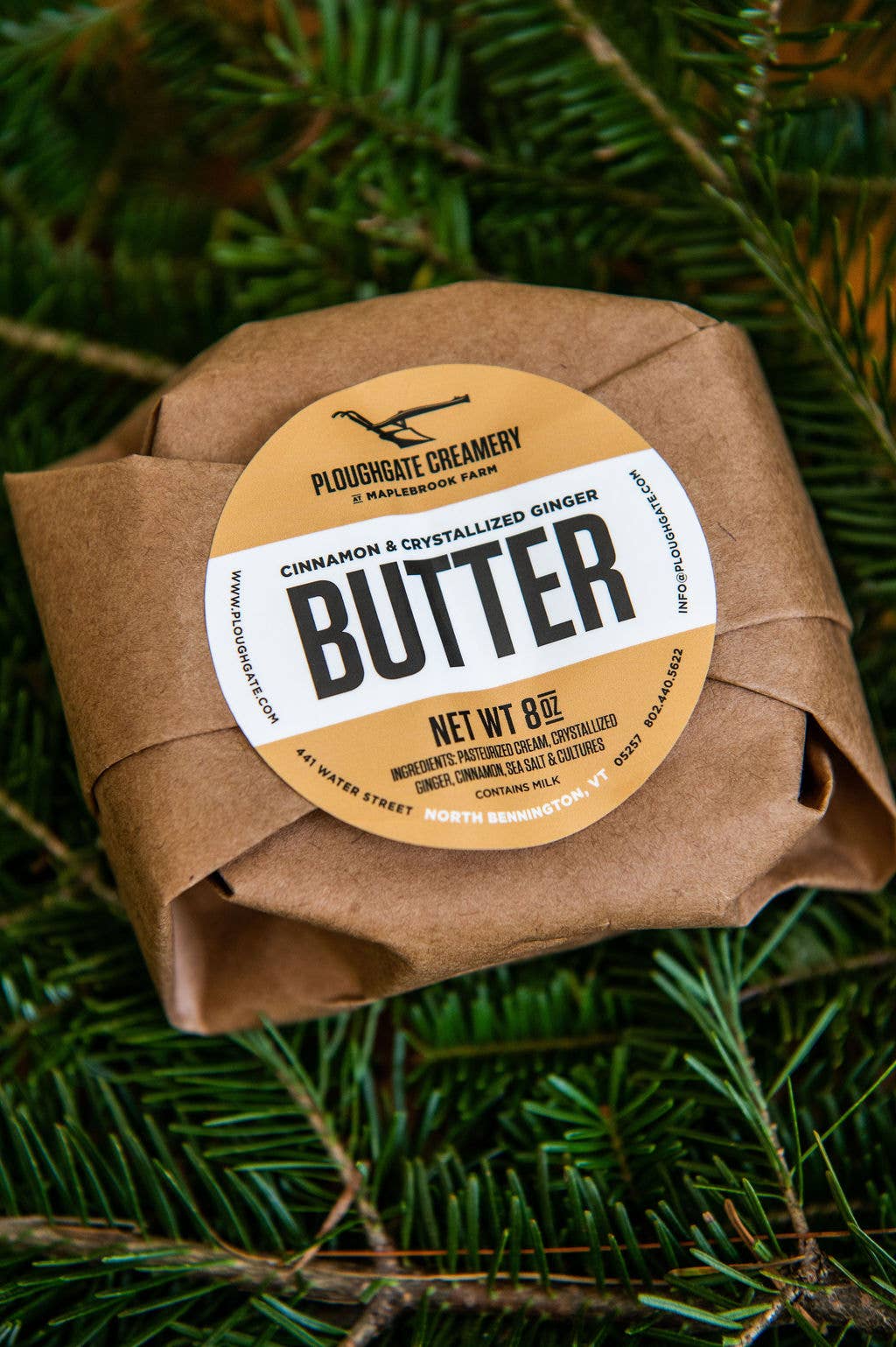Cultured Butter, Cinnamon & Crystallized Ginger (8 oz), Ploughgate Creamery