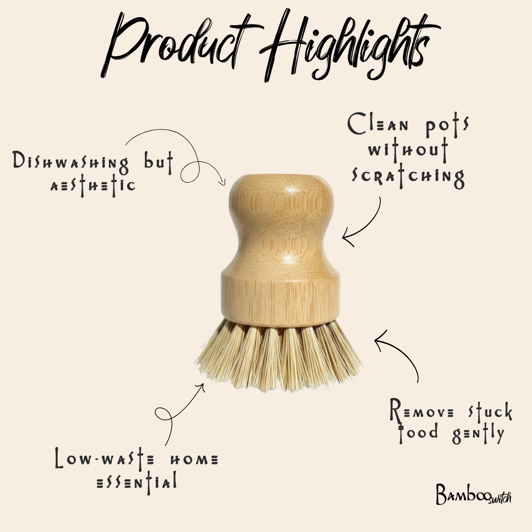 Bamboo pot scrubber
