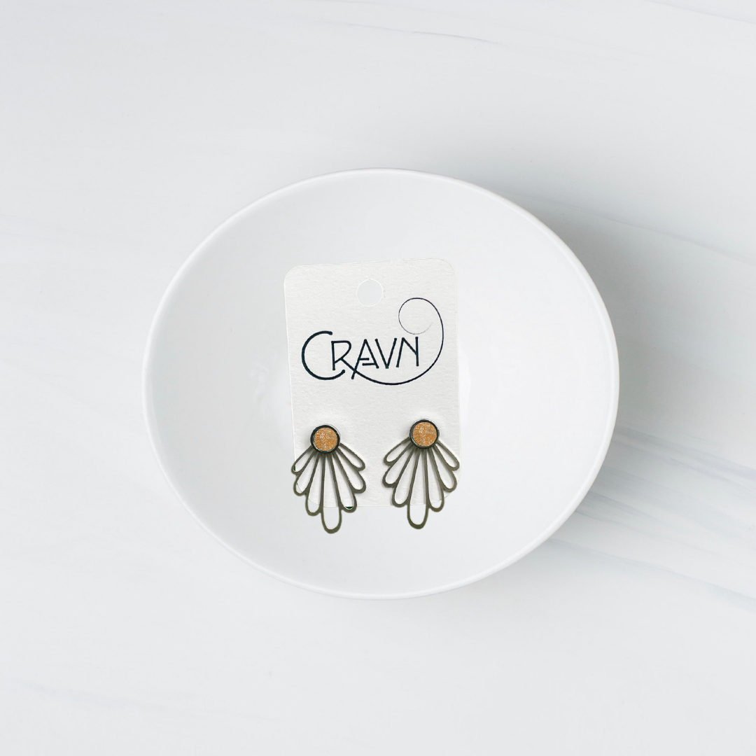 Earrings, Interchangeable Studs, Silver Flower, Cravn Jewelry