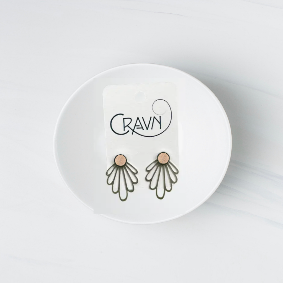 Earrings, Interchangeable Studs, Silver Large Flowers, Cravn Jewelry
