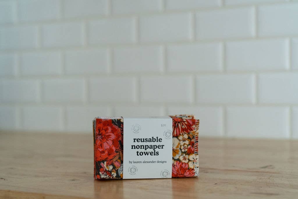 Reusable Paper Towels, Floral Haven, Lauren Alexander Designs