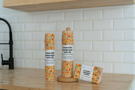 Reusable Paper Towels, Retro Meadow, Lauren Alexander Designs