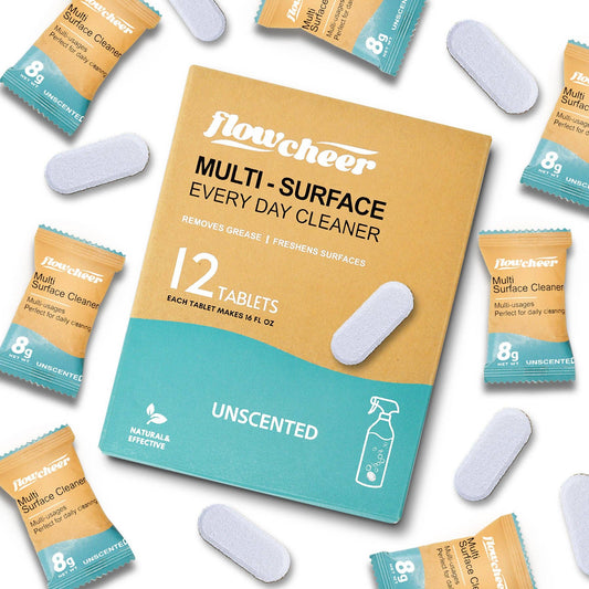 Multi-Surface Cleaner Tablets, Free & Clear (12-Pack), Flowcheer