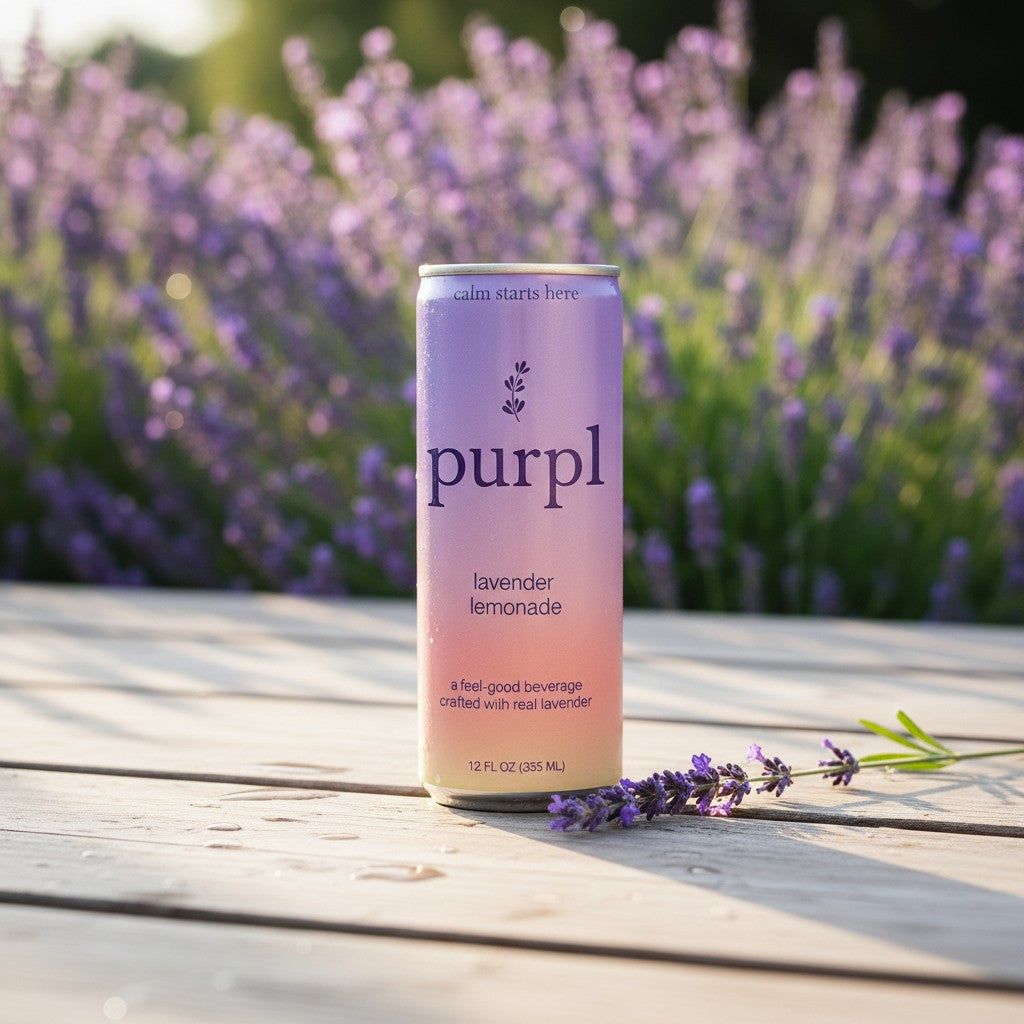 Purpl Lavender Lemonade in a field of lavender