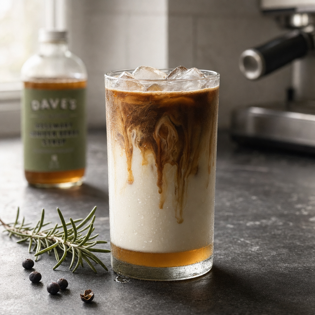 Rosemary Juniper iced latte