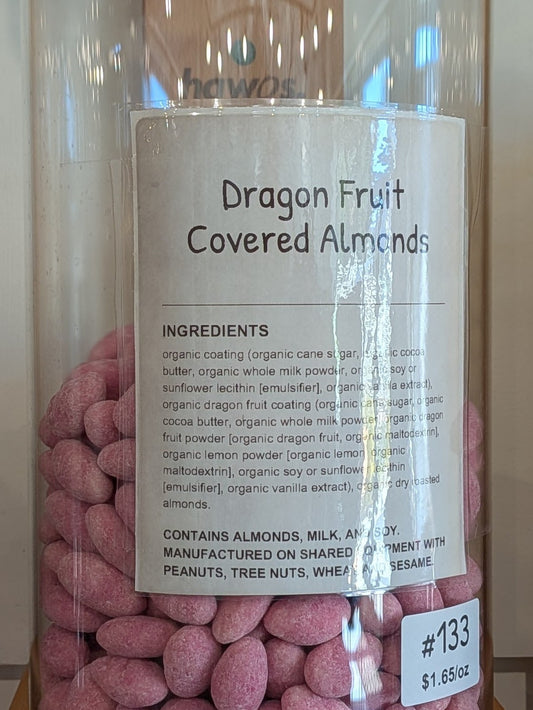Dragon Fruit Covered Almonds in the Sifted Refillery bulk bin